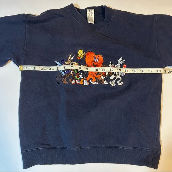 Vtg Warner Bros Kids Embroidered Sweatshirt Looney Tunes - Picture 4 of 6